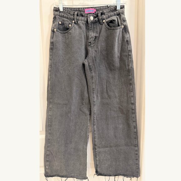 Edikted Denim - Edikted Washed Black Wide-Leg Jeans XS Raw Hem 100% Cotton